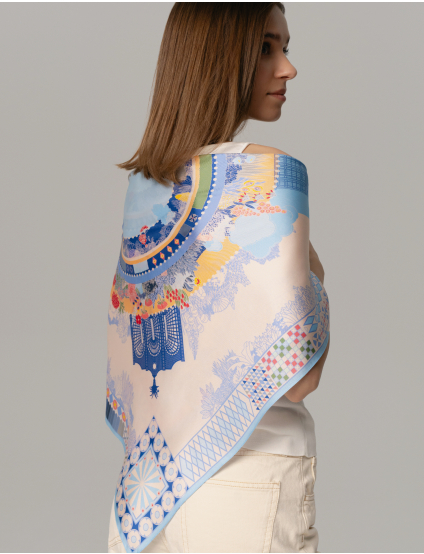 Картинка Шовкова хустина «Garden Blue»